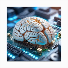 Artificial Intelligence Brain In Close Up Miki Asai Macro Photography Close Up Hyper Detailed Tr (31) Canvas Print