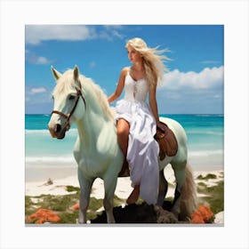 Britney Spears On Horseback Canvas Print