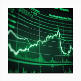 Stock Market Bull Market Trading Up Trend Of Graph Green Background Rising Price 5 Canvas Print