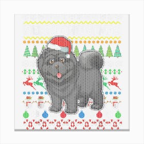 Beautiful Chow Chow Santa Hat Merry Christmas Ugly Sweater Canvas Print