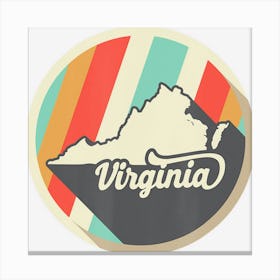 Vintage Virginia Va Home State Retro Teal Gift Canvas Print