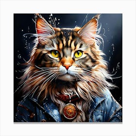 Cat Wearing A Jacket 1 Canvas Print