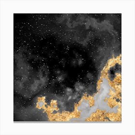 100 Nebulas in Space with Stars Abstract in Black and Gold n.006 Canvas Print