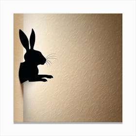 Rabbit Silhouette Wall Art, black bunny rabbit Canvas Print