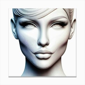 3d Rendering Of A Woman'S Face Canvas Print