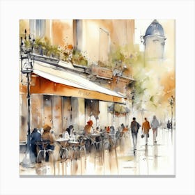 Cafes In Paris Canvas Print