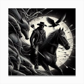 Wolf And The Hunter Canvas Print