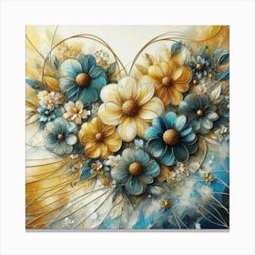 Heart Of Flowers acrylic art 1 Canvas Print