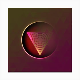 Geometric Neon Glyph on Jewel Tone Triangle Pattern 472 Canvas Print