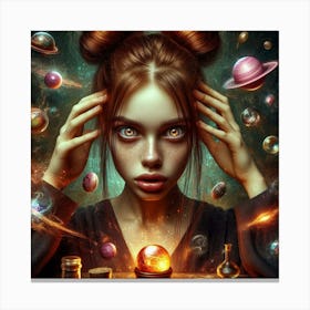 Girl With A Crystal Ball Canvas Print