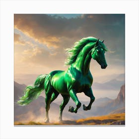 Majestic Green Stallion Canvas Print