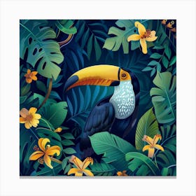 Toucan In The Jungle 3 Canvas Print