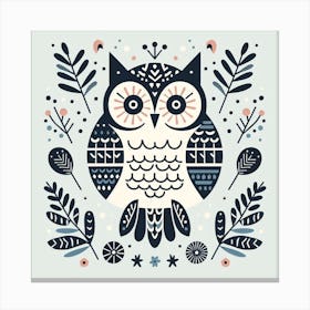 Scandinavian style, Owl Canvas Print