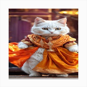 Cat In A Dress Canvas Print