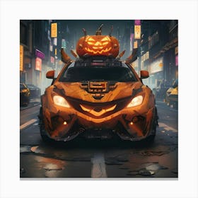 Pumpkin Car (Cyberpunk29) Canvas Print