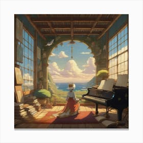 Piano In A Room Canvas Print