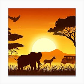 Sunset In Africa Canvas Print