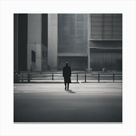 Man In A City Canvas Print