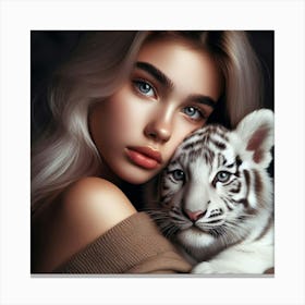 White Tiger Portrait Canvas Print