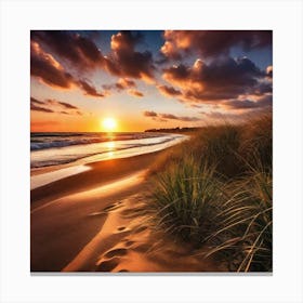 Sunset On The Beach 387 Canvas Print