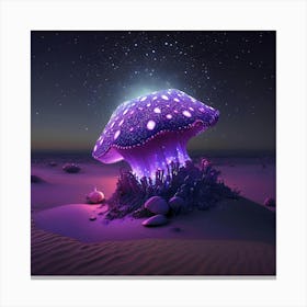 Purple Mushroom In The Desert Canvas Print