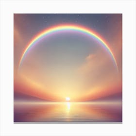 Rainbow And Sunset Canvas Print