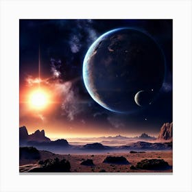 Planet Star Galaxy Nebula Comet Meteor Asteroid Blackhole Moon Orbit Gravity Constellat (1) Canvas Print