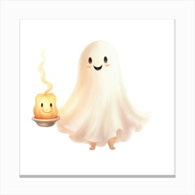 Ghost With Candle Canvas Print