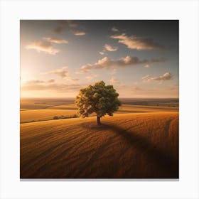 Lone Tree In The Field 1 Canvas Print