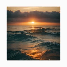 Sunset Over The Ocean Canvas Print