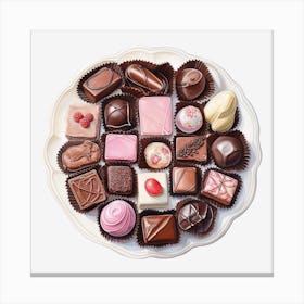 Chocolates On A Plate 20 Canvas Print