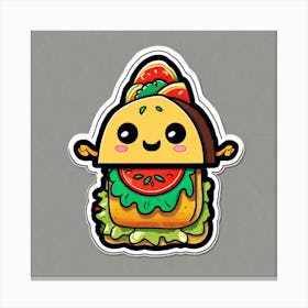 Mexican Taco Sticker 2d Cute Fantasy Dreamy Vector Illustration 2d Flat Centered By Tim Burt (12) Canvas Print
