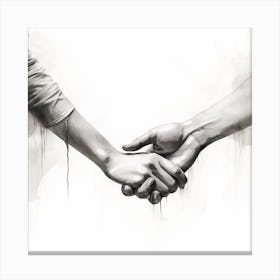 Two People Holding Hands Canvas Print