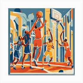 Basketball In The City Canvas Print