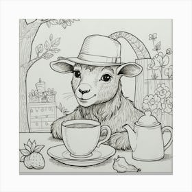 Goat In A Hat 2 Canvas Print