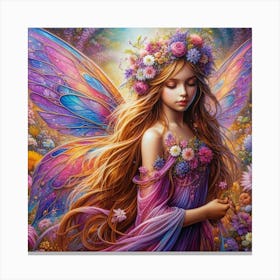 Fairy In the garden of flowers  Canvas Print