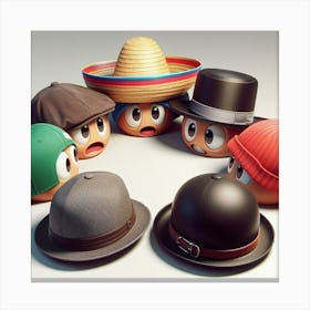 Hats And Hats Canvas Print