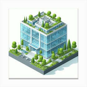 The Green Office Building Canvas Print