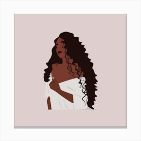 Woman With Curly Hair Canvas Print