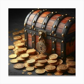 Chest Of Gold Coins Canvas Print