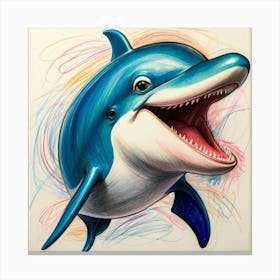 Dolphin Drawing 4 Canvas Print