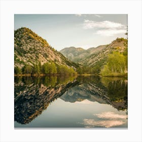 A Photo Of A Serene Landscape With A Calm Lake Canvas Print