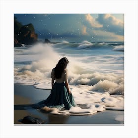 Girl On The Beach Canvas Print