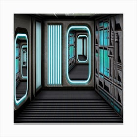 Futuristic Corridor Explore Outer Space Sci Fi Fantasy Canvas Print