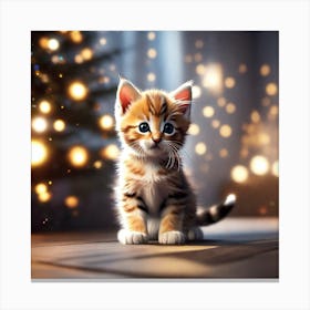 Christmas Kitten 3 Canvas Print