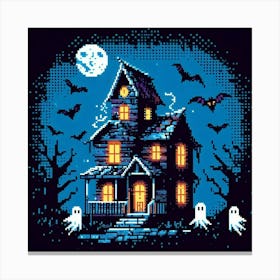 8-bit haunted house 3 Canvas Print