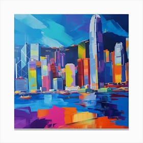 Abstract Travel Collection Hong Kong China 3 Canvas Print