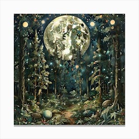 Full Moon In The Forest Canvas Print