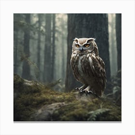 Owl In The Forest 56 Canvas Print