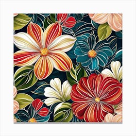 Floral Wallpaper 13 Canvas Print